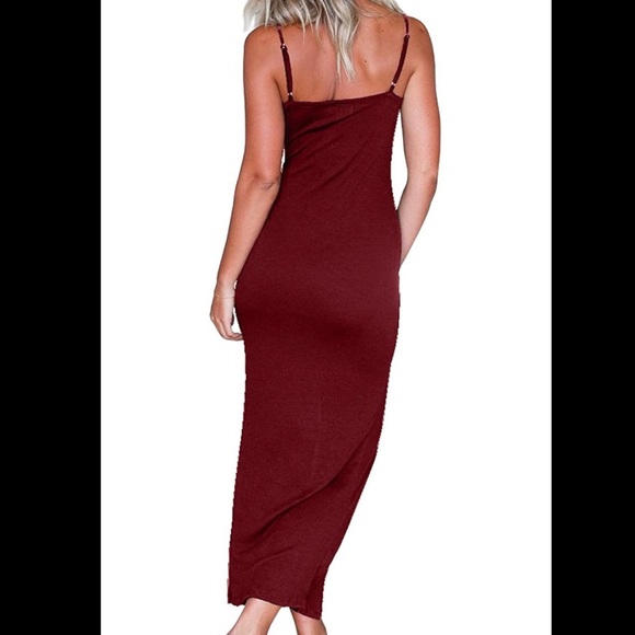 Adjustable Bodycon Maxi Dress in Wine Red - SZ Medium 🌟NWT🌟 - Picture 1 of 5